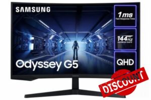 Samsung Odyssey G5 LC27G55TQBUXXU 27" 1000R Curved Gaming Monitor - 144Hz