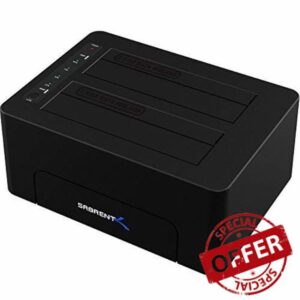 Sabrent USB 3.1 to SATA Dual Bay Hard Drive Docking Station for 2.5 or 3.5 inches HDD