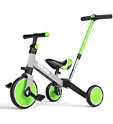 KORIMEFA 4 IN 1 Kids Trike With Parent Push Handle for 1-3 Years Old Boys Girls Toddlers Tricycle...