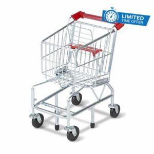 Melissa & Doug Mini Supermarket Shopping Trolley | Shopping Trolley Kids | Pretend Play Toy | Role Play Set | 3+ | Gift for Boy or Girl