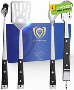 DALSTRONG - 4-Piece Premium Grill Kit - High-Carbon Stainless Steel - G10 Handles -Tongs