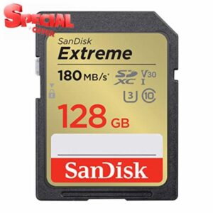 SanDisk 128GB Extreme SDHC card + RescuePro Deluxe up to 180 MB/s UHS-I Class 10 U3 V3
