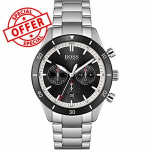 BOSS Men's Chronograph Quartz Watch Santiago with Stainless Steel Strap