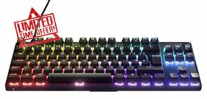 SteelSeries Apex 9 TKL - Mechanical Gaming Keyboard – Optical Switches – 2-Point Actuation – Compact Esports Tenkeyless Form Factor – Hotswappable Switches - English QWERTY Layou