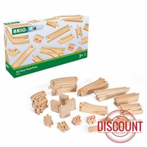 BRIO World 50 Piece Train Track Pack for Kids Age 3 Years Up - Compatible With All BRIO Railway Sets and Accessories