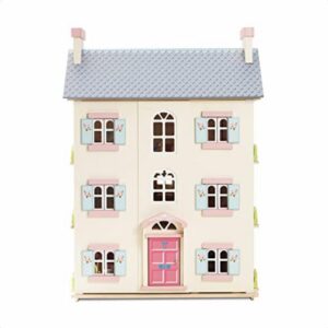 Le Toy Van - Cherry Tree Hall Large Wooden Doll House | 4 Storey Wooden Dolls House Play Set - Suitable For Ages 3+