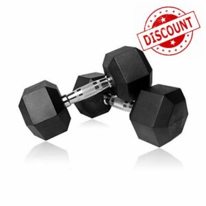 Diagor Hex Dumbbells - 2 x 12.5kg - Rubber Coated Heavy Duty Weights for Strength Training