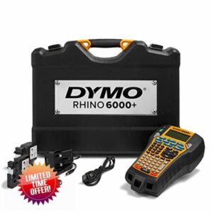Dymo Rhino 6000+ Industrial Label Maker | Computer Connected Label Printer with Hard Carry Case | Includes 1 Vinyl Tape Cassette
