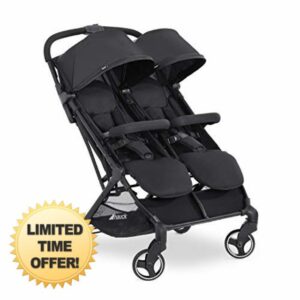 Hauck Double Pushchair Swift X Duo / Lightweigt / One Handed Folding / Fully Reclining / Extra Large Shopping Basket / Compact Fold / Diverse Sun Canopies Separately Available / Black