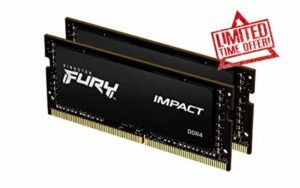 Kingston FURY Impact 32 GB (2 x 16 GB) 3200MHz DDR4 CL20 Laptop Memory Kit of 2 KF432S20IBK2/32