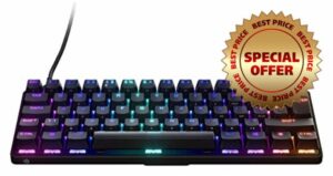 SteelSeries Apex 9 Mini - Mechanical Gaming Keyboard – Optical Switches – 2-Point Actuation – Compact Esports Mini 60% Form Factor – Hotswappable Switches - English QWERTY Layou