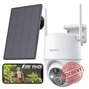 Topcony 2K Wireless Solar Security Camera Outdoor