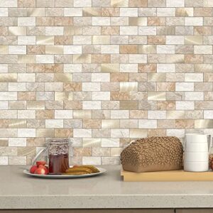 Kitchen Stick on Splashback Tiles Splash Wall Panels for Bathroom Mosaic Brick Waterproof(10Tiles