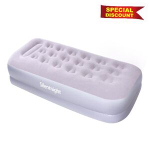 Silentnight Single Airbed Grey with Built In Electric Pump – Inflatable Blow Up Camping Airbed Ideal for Tents