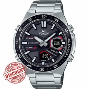 Casio Men's Analogue-Digital Quartz Watch with Stainless Steel Strap EFV-C110D-1A4VEF