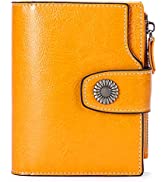 SENDEFN Women's RFID Blocking Leather Small Compact Bi-fold Zipper Pocket Wallet Card Case Purse ...