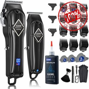 GLAKER Professional Hair Clippers Men + T-Blade Trimmer Kit