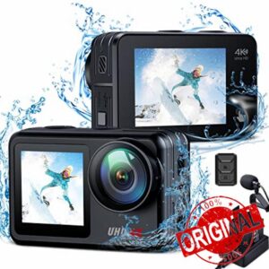 4K 20MP Action Camera Touch Screen Dual Screen 40M Waterproof Underwater Camera 33 ft Body Waterproof Camera