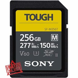 Sony 256GB SF-M series TOUGH specification UHS-II U3 V60 SDXC Digital Memory Card Card - Read 277MB/s Write 150MB/s SFM256T