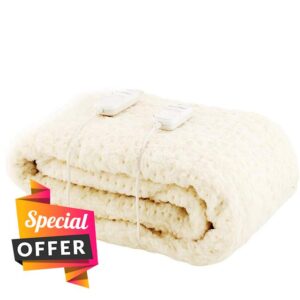 Monogram by Beurer Komfort Heated Mattress Cover - Dual Control | Fully fitted with deep elasticated skirt | Machine washable | 6 temperature settings | Extra soft & breathable | Super King 180x200cm