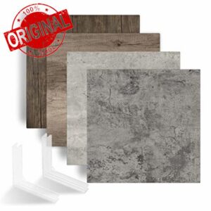 Selens 2Pcs Food Photography Backdrop Background Boards 55x55cm Grey Cement Wood Texture Photo Studio Double Sided Flat Lay Tabletop Waterproof Kit for Product Props Jewelry Cosmetics Desk Shooting