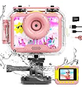 KORIMEFA Kids Camera Waterproof Selfie Video Camera Birthday Gift for Boys Girls 1080P HD Digital...