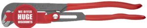 Knipex Pipe Wrench S-Type with fast adjustment grey powder-coated