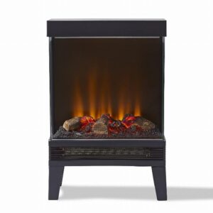 Warmlite WL46039 Panoramic Log Fire Stove with 3 Side View Windows