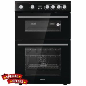 Hisense HDE3211BBUK 60cm Electric Cooker with Ceramic Hob-Black