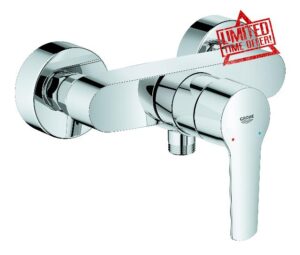 GROHE QUICKFIX Start - Single-Lever Shower Mixer - Wall Mounted - Metal Lever - 35 mm Ceramic Cartridge - Shower Bottom Outlet 1/2" - Integrated Non-Return Valve - Chrome - 24208002