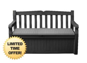 Keter 6025 Eden Bench Outdoor Storage Box Garden Furniture