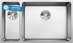 BLANCO 522989 ANDANO 500/180-U Stainless Steel Silky Gloss Drain Control Main Basin Right