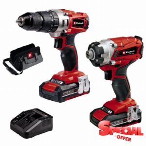 Einhell Power X-Change 18V Cordless Drill And Impact Driver Set With 2 x Batteries