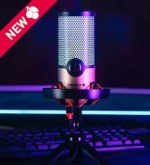 CHERRY UM 6.0 ADVANCED, USB microphone for streaming, podcast, home office, shock mount, touch mu...