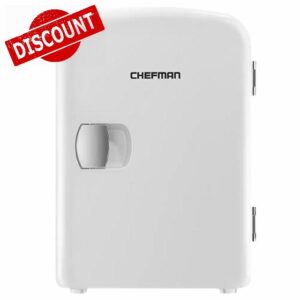 Chefman Portable White Personal Mini Fridge Cools Or Heats & Provides Compact Storage For Skincare