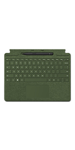 Microsoft Surface Pro 9, 8 or X Signature Type cover keyboard Green and Slim Pen 2