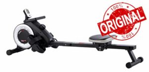 Magnetic Rower with foldable transport wheels and a smooth quiet actio