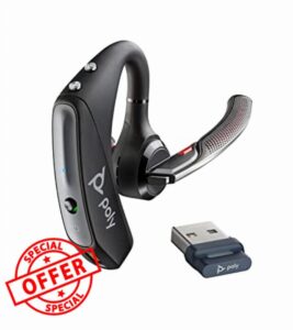 Plantronics Voyager 5200 UC Wireless Headset & Charging Case (Poly) - Single-Ear Bluetooth Headset w/Noise-Canceling Mic - Connect to Mobile/Mac/PC via Bluetooth -Works w/Microsoft Teams