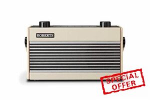 Roberts Rambler BT Retro - Digital Radio Bluetooth - DAB/DAB+/FM RDS - Portable Radio - Retro Radio - Pastel Cream