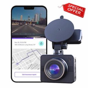 Nexar Beam GPS Dash Cam | HD Front Dash Cam | 2022 Model | 64 GB SD Card Included | Unlimited Cloud Storage | Parking Mode | WiFi