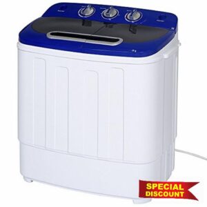 Display4top Portable Compact Mini Twin Tub Washing Machine and Spin Cycle w/Hose