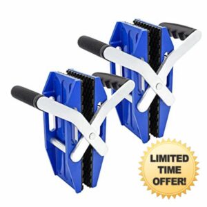 HIGHTOP 2PCS Double Stone Carrying Handed Clamps Heavy Duty Lifter Clamps Tool for Countertop Granite Glass Slabs Metal Sheet Plywood (3-45mm) 660lbs