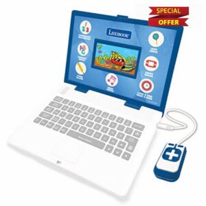 LEXIBOOK JC798i2 Educational and Bilingual Laptop Spanish/English-Toy for Child Kid (Boys & Girls) 130 Activities