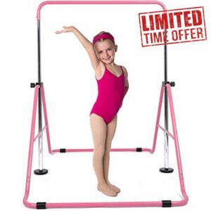 DOBESTS Gymnastics Bars for Home Gymnastic Equipment for Kids Adjustable Junior Training at Home Gymnastics Bar for 3-7 Years Old Childre