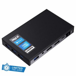 MeLE Fanless Mini PC Quieter3Q N5105 Win11/10 Pro 11th Portable Computer LPDDR4 8GB ROM 256GB M.2 SSD (Up to 2.90 GHz) Personal Industrial Desktop PC