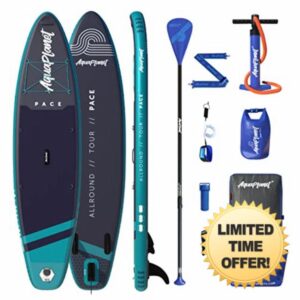 AQUAPLANET Inflatable Stand Up Paddle Board Kit - Pace | 10.6 Foot | Ideal for SUP Beginners & Experts | Includes Fin