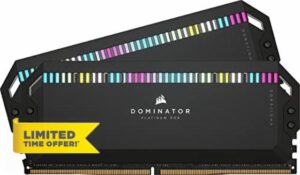 Corsair DOMINATOR PLATINUM RGB DDR5 64GB (2x32GB) 6000MHz C40 Intel Optimised Desktop Memory (Onboard Voltage Regulation