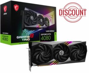 MSI GeForce RTX 4080 16GB GAMING X TRIO Gaming Graphics Card - 16GB GDDR6X