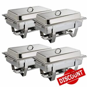 Olympia Milan 9 Litres Chafing Stainless Steel Set with Heat Insulating Lid - Twin Burners