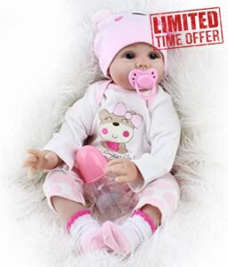 ZIYIUI 55cm / 22 "Reborn Doll female Doll Realistic Soft Silicone vinyl Baby Doll toy birthday Gif